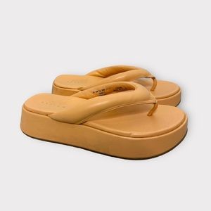 ASOS Pastel orange, platform flip flops